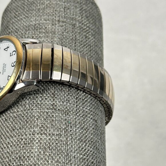 Timex Watch 35mm Date Indiglo Two Tone Stretchy Casual Classic New Battery - Picture 7 of 16